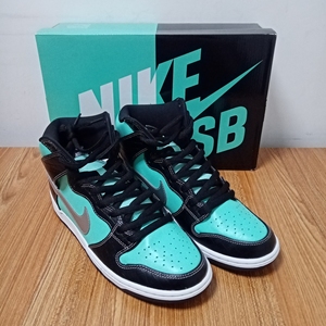 耐克篮球鞋nike dunk sb high钻石黑绿