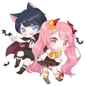 q版二次元手绘原创游戏情侣头像约稿定制漫画卡通校园全身可双人