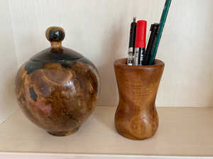 笔筒纯实木香椿木学生家庭写字台笔筒办公用品文房桌摆件自己纯手