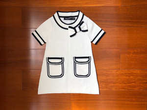 Mecity米喜迪女童短袖针织连衣裙，110码，本白色，不是