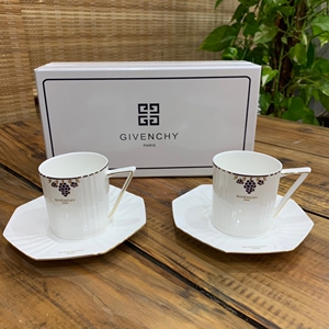 givenchy纪梵希骨瓷描金咖啡杯,红茶杯套装(两杯两碟)