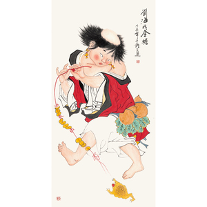 刘海戏金蟾字画