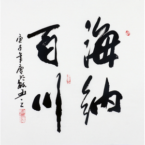 精品书法唐明敏《海纳百川》0111纯手写真迹字画国画装饰收藏玄关