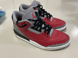 耐克飞人乔丹3代 aj3 42码,原盒,上下班穿着个位数,鞋