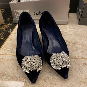 vm 36码女鞋 单鞋 蓝色织物钻鞋 穿过几次 专柜购入