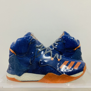 阿迪达斯罗斯7代41.5码篮球鞋高帮蓝橙配色