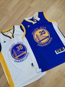 篮球球衣.金州勇士队凯文杜兰特短袖球衣.面料为新面料刺绣.