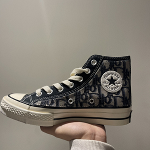 模特拍照 匡威7015dior联名高帮帆布鞋 走秀款