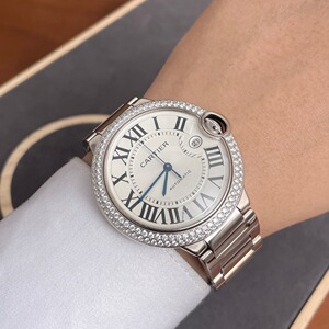 5成新cartier/卡地亚蓝气球系列镶钻石英手表男表w3bb0009腕表0人付款