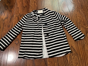 kate spade 专柜正品 童装女童条纹蝴蝶结上衣 外套