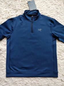 始祖鸟男子户外运动速干卫衣,男装长袖加绒半高领拉链上衣