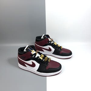 正品aj1 耐克乔丹酒红脚趾 金属飞翼中帮篮球鞋 男女鞋cz4385-016