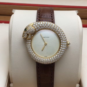 【95新】卡地亚蓝气球系列w69016z4后钻豹头自动机械女表0人付款