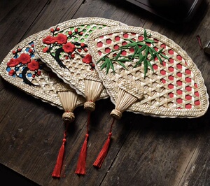 手工编织蒲扇夏季老式手摇麦秆草扇编织麦杆大蒲扇手摇扇手工宝宝