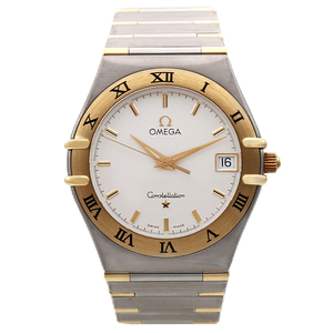 欧米茄男表星座18k黄金石英手表男士腕表[95新]正品无保留价