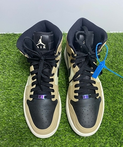 899 耐克aj1珍珠奶茶变色龙卡其黑正品43码,鞋头满星