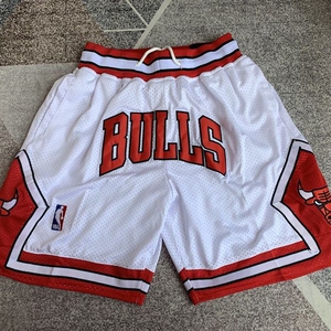 nba公牛队just don联名球裤冠军标白色男速干透气宽松