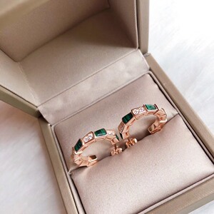 bvlgari 宝格丽 蛇系列 绿玛瑙蛇耳圈 小号 耳钉 精_阿里巴巴找货神器