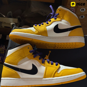 aj1 mid 湖人配色