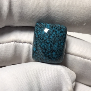 绿松石戒面,面包戒男戒,云盖寺料,顶级乌兰花戒面,高瓷蓝,料