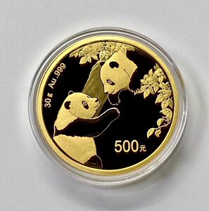 2023年熊猫金币纪念币23年30克金猫币钱收藏币评级正品带