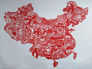 中国地图剪纸