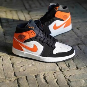 nike/耐克 乔丹aj1mid白橙扣碎篮板全新正品41码