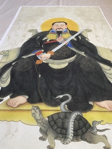 50xuzhixia0608淘宝真武大帝画像北极玄武大帝实木框摆件挂画神话