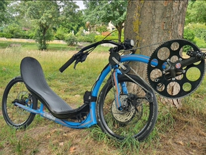 躺车自行车,diy两轮低躺,前驱90,120齿牙盘