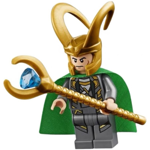 超级英雄 乐高 lego 洛基 配法杖 带蓝宝石 sh0