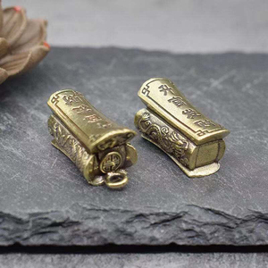 超级mini精雕纯黄铜实心复古龙凤棺材创意钥匙扣挂件升官发财