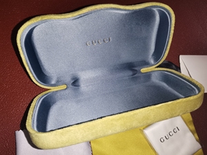 全新g家古驰古奇gucci眼镜盒丝绒黄太阳镜墨镜盒包邮