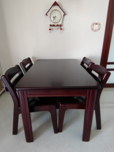 急售全实木餐桌 双叶家具 紫檀色餐桌尺寸:长×宽×高 12