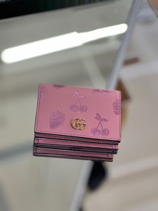 Gucci 古驰 钱包 搁置品 烫金樱桃图案折叠钱夹 女士短