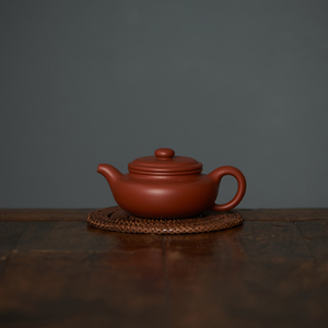 原矿朱泥红月扁腹壶200cc实力匠人马小琴手工制宜兴紫砂壶茶具