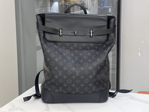 99新 lv steamer 黑花锁头双肩包m44052