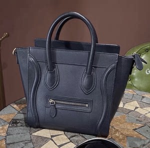 「仅售」celine瑟琳同款笑脸包真皮手拎包奢侈品黑色头层牛