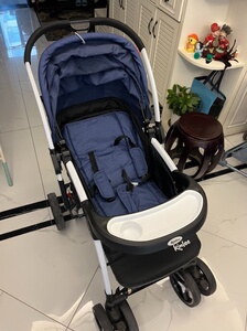 kinlee童车婴儿双向推车 宝宝避震加宽加大推车高景可坐新