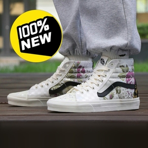 万斯vans sk8-hi 高帮板鞋 范斯男鞋女鞋刺绣花卉图