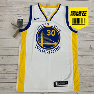 nba金州勇士队 库里经典款白色 30号球衣