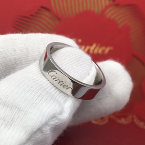 cartier卡地亚戒指铂金logo签名款特宽版60号男戒