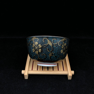 日本回流瓷器九谷烧九谷青粒陶瓷手绘茶杯品茗杯主人杯老款,杯口