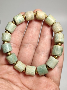 00亦丽店铺淘宝天然天河石珠珠珠子蓝色手链女生日礼物单圈手串串珠