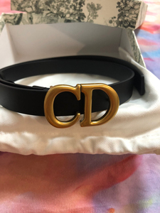 dior 迪奥古铜cd头扣字母logo牛皮女腰带