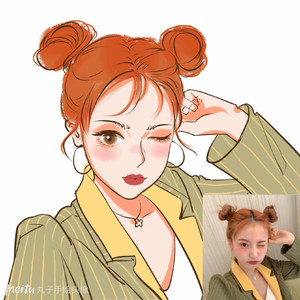 简萌可爱q版手绘头像设计情侣卡通人物形象logo真人照片漫画