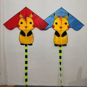 皮卡丘风筝,格子布,玻璃钢杆子,很好飞