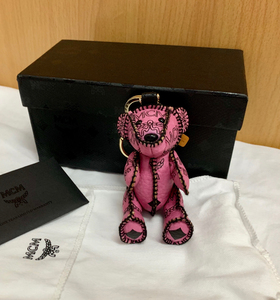 mcm全新正品粉色小熊挂件钥匙扣挂饰 专柜购入保证正品!支持
