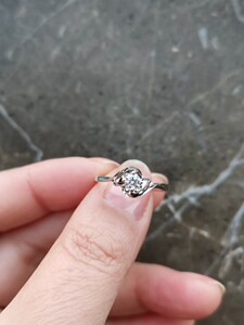 全新荟华楼pt950铂金20.4分四爪扭花钻戒 非周大福六福