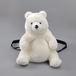 正版可爱白熊北极熊双肩包背包海洋馆毛绒玩偶大容量少女儿童书包