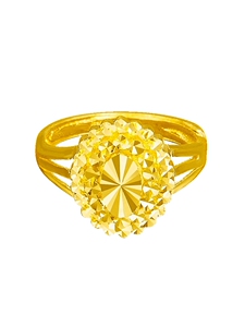 黄金9999戒指女款仿钻足金戒指万大花女戒指环礼物送妈妈正品